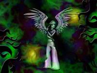 lonely angel wallpaper sad green wings