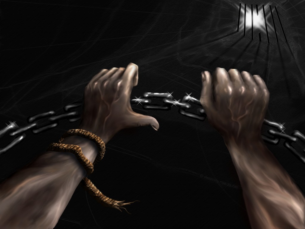 Lone Wish breaking free chains light tunnel wallpaper art