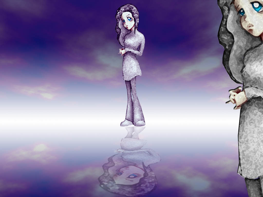 reflective girl  art